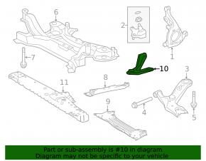 Right subframe bushing for Toyota Rav4 06-12