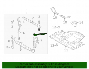 TV bracket, left eyelash, Subaru Outback 10-14