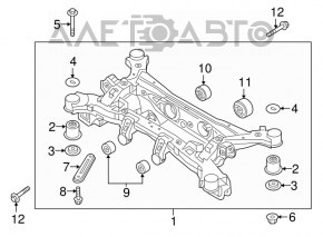 Rear subframe Kia Sorento 16-20 AWD