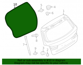 Rubber seal for tailgate Mitsubishi Outlander Sport ASX 10-19