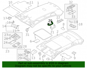 Ceiling handle left VW Beetle 12-19 black