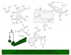 Rear right longitudinal arm VW Golf 15-21