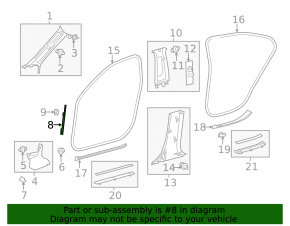 Front pillar trim center left Lexus ES300h ES350 13-18 beige