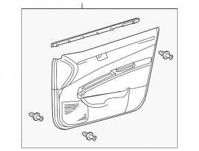 Front right door trim panel, beige, Toyota Prius 2009-2010