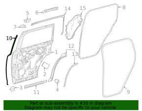 Side door seal, rear right, Lexus LX 22-26 front