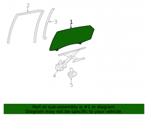 Rear left door glass for Toyota Avalon 13-18