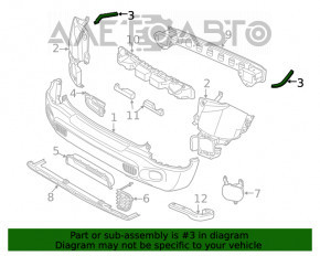 Rear bumper mount left Jeep Renegade 15-