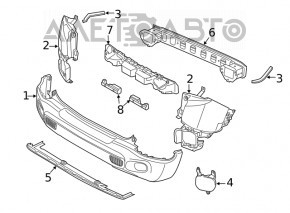 Rear bumper mount left Jeep Renegade 15-