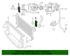 Radiator bracket left Jeep Renegade 15-type 1, plastic