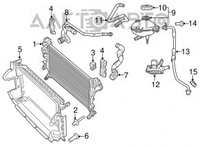 Radiator bracket left Jeep Renegade 15-type 1, plastic