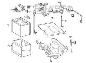 Battery mount Lexus IS 14-24 2 parts