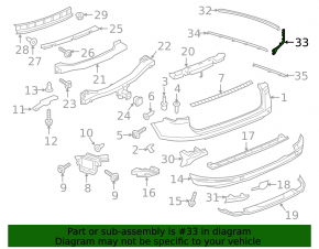 Left rear bumper molding for VW Touareg 15-17, chrome