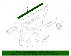 Inner glass seal for rear right door Infiniti QX30 17-