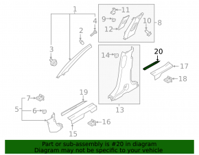 Door sill trim rear left outer Hyundai Santa FE 19-23 black