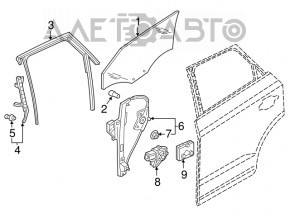 Rear left glass seal Audi Q3 8U 15-18