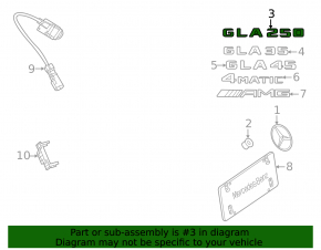 Emblem inscription GLA 250 trunk door Mercedes H247 GLA 20-26