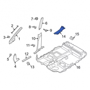 Door sill trim front left Ford Transit Connect MK2 13 - black, worn