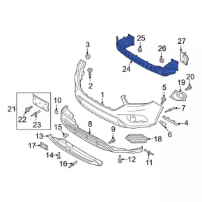 Front bumper reinforcement Ford Escape MK3 17-19