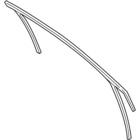 Upper front left door molding Lincoln Nautilus 19-23 chrome with glass seal, triangle glass