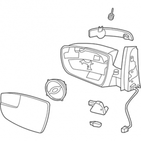 Side mirror right Ford C-max MK2 13-18 7 pins, turn signal, graphite