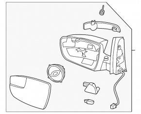 Side mirror right Ford C-max MK2 13-18 7 pins, turn signal, graphite