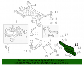 Lower arm under spring rear right Mazda CX-5 17- rusty
