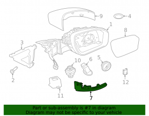 Left-hand mirror turn signal repeater for Land Rover Discovery Sport 17-23