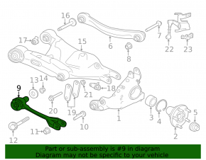 Lower rear left control arm for Jaguar F-Pace X761 17-20