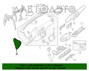Side dashboard trim left Mercedes GLA 15-20 black