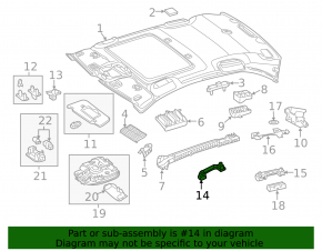 Left ceiling handle for Mercedes CLA 14-19