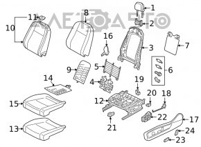 Passenger seat VW Atlas 18-18 without airbag