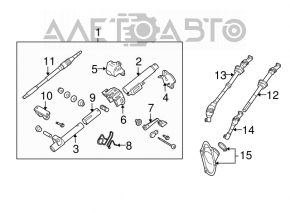 Upper steering cardan with shaft Lexus IS250 IS300 IS350 06-13 AWD