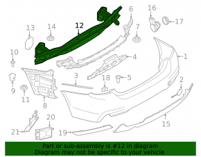 Rear bumper reinforcement BMW 4 F32/33/36 14-20 rusty