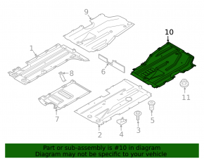 Underbody protection rear left BMW X3 F25 11-17