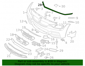 Front bumper seal BMW 3 F30 12-18