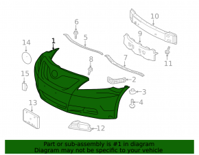 Front bumper bare Toyota Camry v40 07-09 SE