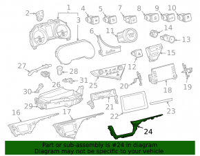 Central dashboard cover Toyota Camry v70 21-24