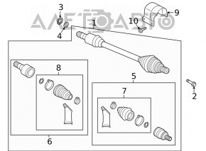 Front left half shaft drive Audi A3 22-26