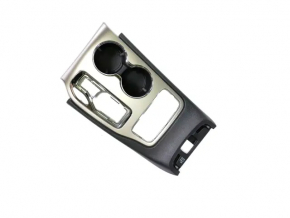 Jeep Grand Cherokee WK2 17-22 center console trim with cup holders, silver, scratches