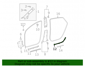 Door sill trim, inner rear left, Toyota Prius 20 04-09 ser