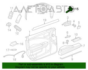 Front left door control unit for a 17-20 Chrysler Pacifica