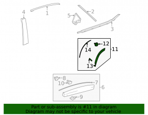 Rear right fender arch trim for Lexus NX 22-25 on the door, structure