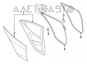 Door seal rear right Hyundai Veloster 12-17
