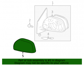 Left side mirror cover for Toyota RAV4 09-12