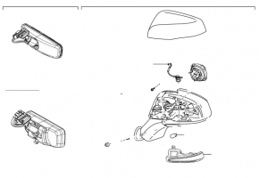 Right mirror element for Toyota Rav4 19-25, heated, convex