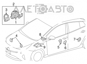 Airbag sensor rear left Toyota Rav4 19-22
