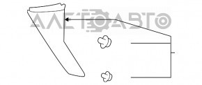 Trunk door spoiler trim right Subaru Impreza 5d 17-23