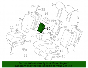 Rear seat armrest, 2nd row, Mercedes X247 GLB 20-23, beige leather