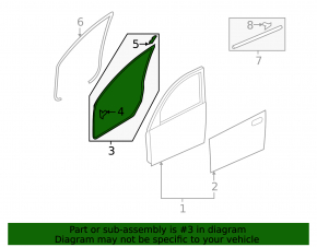 Front left door seal Mazda3 03-09