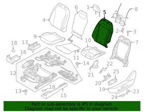 2nd row seat back upholstery left Ford Mustang Mach-E 21-26 black leather